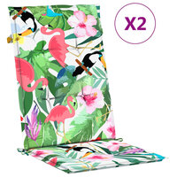 Tuinstoelkussens 2 st 120x50x3 cm stof meerkleurig 2