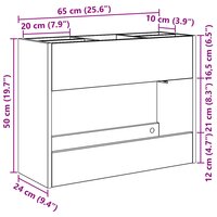 Paraplustandaard met opslag Wit 65 x 24 x 50 cm Bewerkt hout 10