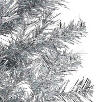 Kunstkerstboom half met standaard smal 150 cm zilverkleurig 5