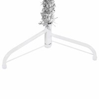 Kunstkerstboom half met standaard smal 150 cm zilverkleurig 6