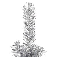 Kunstkerstboom half met standaard smal 180 cm zilverkleurig 6