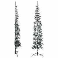 Kunstkerstboom half met sneeuw smal 180 cm 4