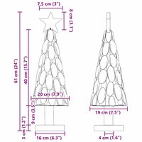 Kerstboom met standaard Bruin 61 cm Massief teakhout 10