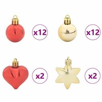 Kerstbal Set 40 pcs Goud en Rood Kunststof 5
