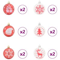 Kerstbal Set 40 pcs Rood en Wit Kunststof 4