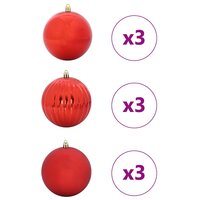 Kerstbalset XL 9 pcs Rood Kunststof 3