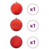Kerstbal Set XXL 3 pcs Rood Kunststof 3