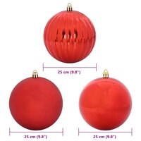 Kerstbal Set XXL 3 pcs Rood Kunststof 5