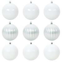 Kerstbal Set XL 9 pcs Wit Kunststof 2