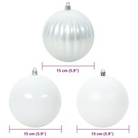 Kerstbal Set XL 9 pcs Wit Kunststof 5