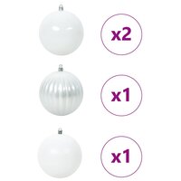 Kerstbal Set XXL 4 pcs Wit Kunststof 3