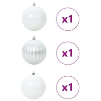 Kerstbal Set XXL 3 pcs Wit Kunststof 3