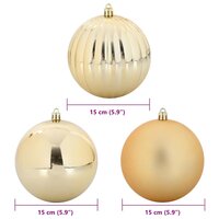 Kerstbal Set XL 9 pcs Goud Kunststof 5