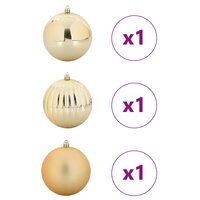 Kerstbal Set XXL 3 pcs Goud Kunststof 3
