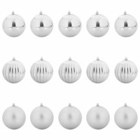 Kerstbalset XL 15 pcs Zilver Kunststof 2
