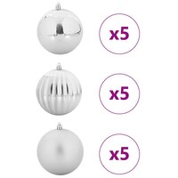 Kerstbalset XL 15 pcs Zilver Kunststof 3