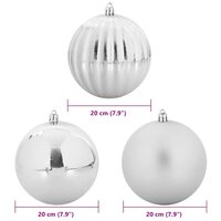 Kerstbal Set XXL 4 pcs Zilver Kunststof 5
