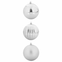Kerstbal Set XXL 3 pcs Zilver Kunststof 2