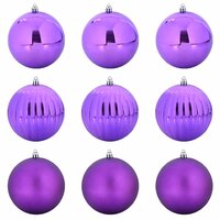 Kerstbalset XL 9 pcs Lila Kunststof 2