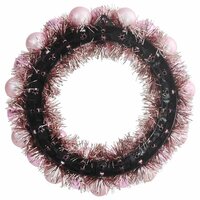 Kerstbal Kransen 2 pcs Roze 33 x 33 x 7 cm Polystyreen 5