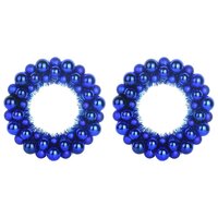Kerstbal Kransen 2 pcs Blauw 33 x 33 x 7 cm Polystyreen 2
