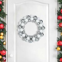 Kerstbal Kransen 2 pcs Wit en Zilver 33 x 33 x 7 cm Polystyreen 3