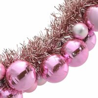 Kerstbal Guirlande Roze 186 cm Polystyreen 6