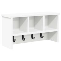 Wandgemonteerde kapstok Wit 50 x 16 x 26 cm Bewerkt hout 2