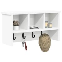 Wandgemonteerde kapstok Wit 50 x 16 x 26 cm Bewerkt hout 3