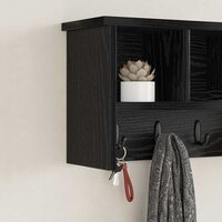 Wandgemonteerde kapstok met plank Zwart Eiken 50 x 16 x 26 cm 4