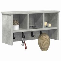 Wandgemonteerde kapstok met plank Beton Grijs 50 x 16 x 26 cm 3