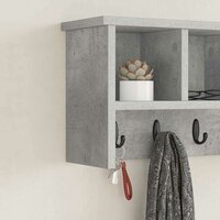 Wandgemonteerde kapstok met plank Beton Grijs 50 x 16 x 26 cm 4