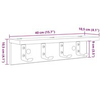 Wandgemonteerde kapstok Beton Grijs 40 x 10,5 x 10,5 cm 11