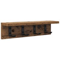 Wandgemonteerde kapstok met opslag Oudhout 40 x 10,5 x 10,5 cm 2