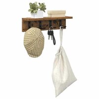 Wandgemonteerde kapstok met opslag Oudhout 40 x 10,5 x 10,5 cm 3
