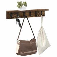 Wandgemonteerde kapstok Gerookt eiken 60 x 10,5 x 10,5 cm 3