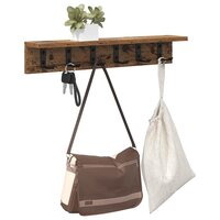Wandgemonteerde kapstok met opslag Oudhout 60 x 10,5 x 10,5 cm 3