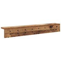 Wandgemonteerde kapstok met opslag Oudhout 80 x 10,5 x 10,5 cm 7