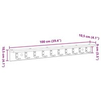 Wandgemonteerde kapstok Zwart Eiken 100 x 10,5 x 10,5 cm 11