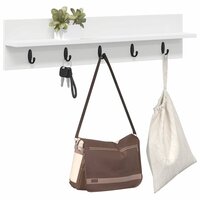 Wandgemonteerde kapstok Wit 80 x 10,5 x 18 cm Bewerkt hout 3
