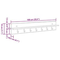 Wandgemonteerde kapstok Wit 100 x 10,5 x 18 cm Bewerkt hout 11