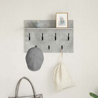 Wandgemonteerde kapstok met plank Beton Grijs 60 x 40 x 12 cm 4