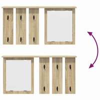 Wandgemonteerde kapstok met plank Sonoma eiken 85 x 10 x 45 cm 10