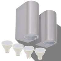 LED-wandlamp tuin op-/neerwaarts rond 2 st 2