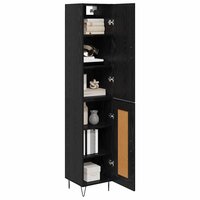 Highboard Zwart Eiken 34,5 x 34 x 90 cm Bewerkt hout 3