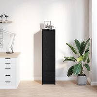 Highboard 29,5x34x119,5 cm spaanplaat zwart eikenkleurig 3