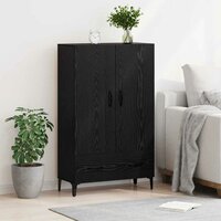 Highboard Zwart Eiken 70 x 31 x 115 cm Gemonteerd hout en ijzer 4