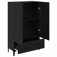 Highboard Zwart Eiken 70 x 31 x 115 cm Gemonteerd hout en ijzer 5