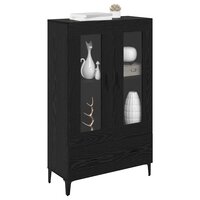 Highboard Zwart Eiken 70 x 31 x 115 cm Gemonteerd hout en ijzer 3