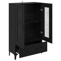 Highboard Zwart Eiken 70 x 31 x 115 cm Gemonteerd hout en ijzer 5